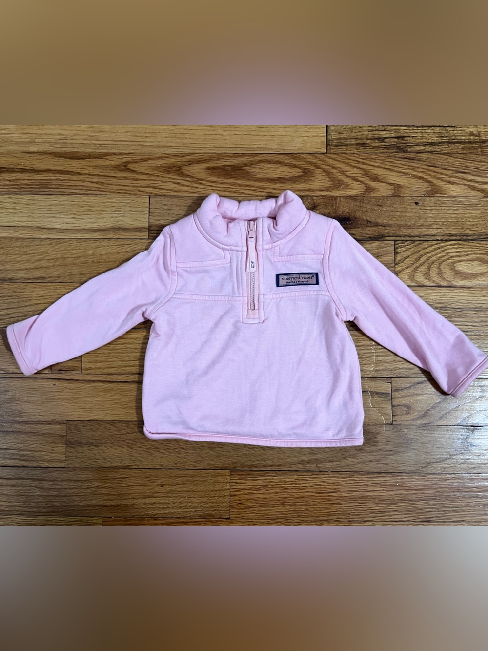 Vineyard Vines Girls Light Pink Quarter-Zip Pullover